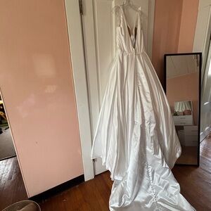 Elegant White Satin Gown